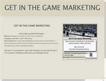 Tablet Screenshot of getinthegamemarketing.net